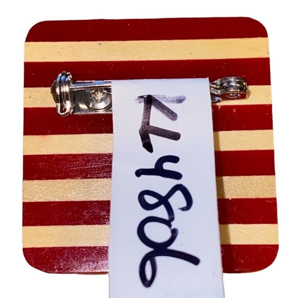 Patriotic Eagle Brooch Pin - Striped Background - Bold & Proud Accessory For You - Picture 2 of 3